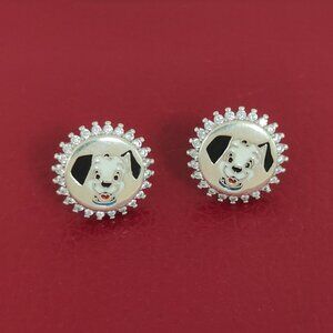 One Hundred and One Dalmatians Lucky Dog Mom Stud Earring Round Earring Silver